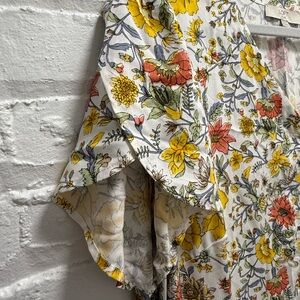 Ann Taylor LOFT Floral Cotton Dress with pockets and flutter sleeves - size 18.